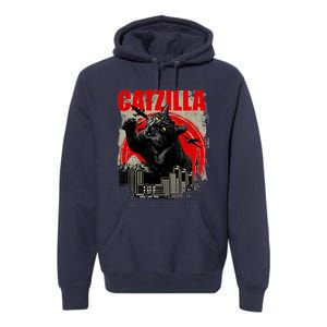 Catzilla Funny Cat Lover Kitten Kitty Premium Hoodie