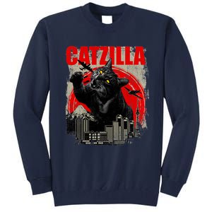 Catzilla Funny Cat Lover Kitten Kitty Tall Sweatshirt