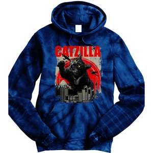 Catzilla Funny Cat Lover Kitten Kitty Tie Dye Hoodie