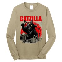 Catzilla Funny Cat Lover Kitten Kitty Long Sleeve Shirt