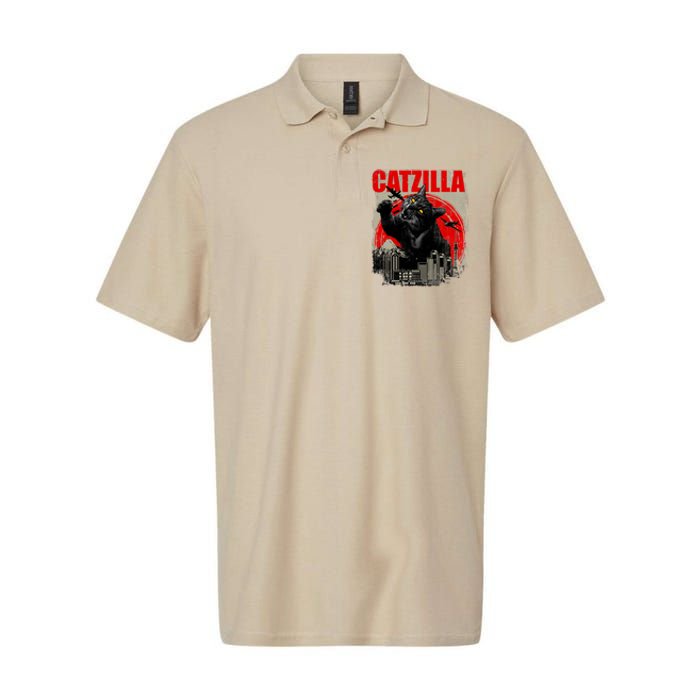 Catzilla Funny Cat Lover Kitten Kitty Softstyle Adult Sport Polo