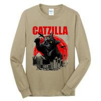 Catzilla Funny Cat Lover Kitten Kitty Tall Long Sleeve T-Shirt