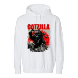 Catzilla Funny Cat Lover Kitten Kitty Garment-Dyed Fleece Hoodie