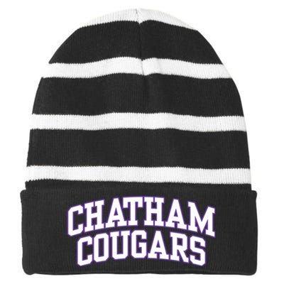 College Fever Chatham University Cougars 02 Striped Beanie with Solid Band