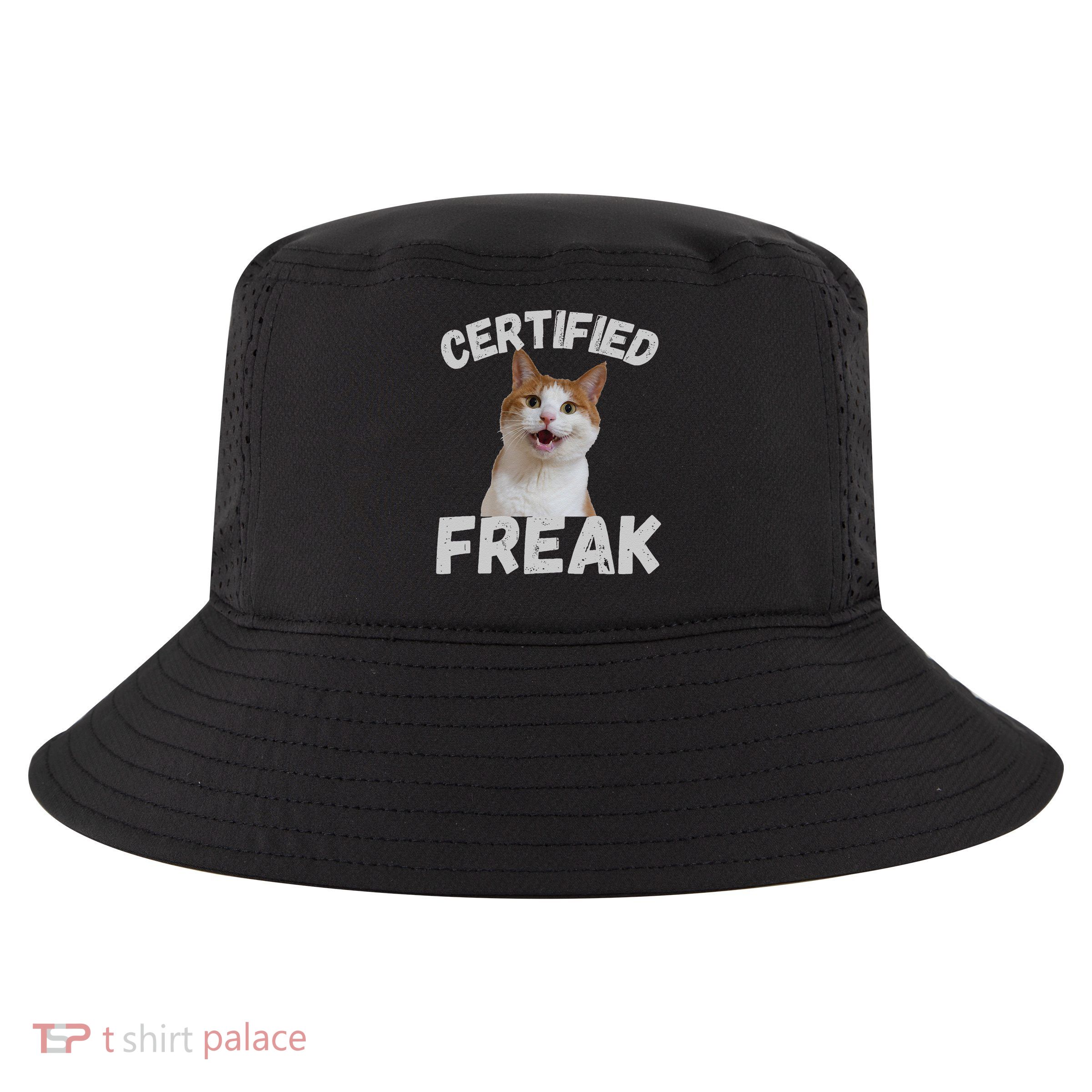 Certified Freak Cat Funny Cat Meme Eat Cement Cursed Cat 1 Cool Comfort Performance Bucket Hat