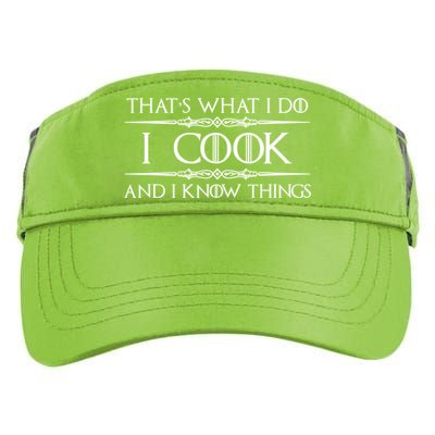 Cute Funny Chef & Cook Gifts I Cook & I Know Things Funny Cooking T Adult Drive Performance Visor