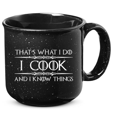 Cute Funny Chef & Cook Gifts I Cook & I Know Things Funny Cooking T 15oz Campfire Ceramic Mug