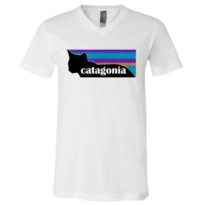 Catagonia Funny Cat Lover Apparel V-Neck T-Shirt