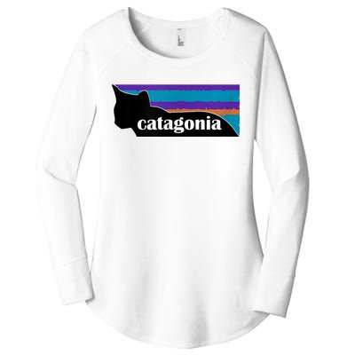 Catagonia Funny Cat Lover Apparel Women's Perfect Tri Tunic Long Sleeve Shirt