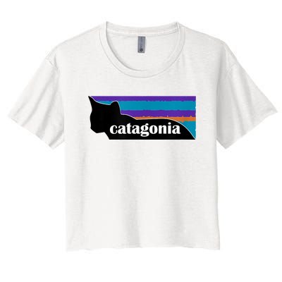 Catagonia Funny Cat Lover Apparel Women's Crop Top Tee