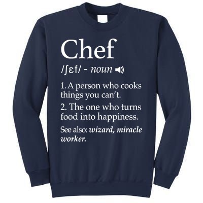 Cute Funny Chef Definition Funny Line Saying Cook Cooking Gifts Chefs T Sweatshirt