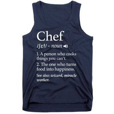 Cute Funny Chef Definition Funny Line Saying Cook Cooking Gifts Chefs T Tank Top