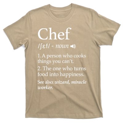 Cute Funny Chef Definition Funny Line Saying Cook Cooking Gifts Chefs T T-Shirt