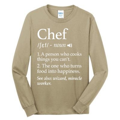 Cute Funny Chef Definition Funny Line Saying Cook Cooking Gifts Chefs T Tall Long Sleeve T-Shirt