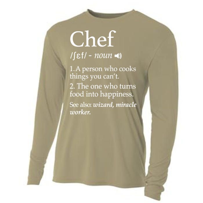 Cute Funny Chef Definition Funny Line Saying Cook Cooking Gifts Chefs T Cooling Performance Long Sleeve Crew