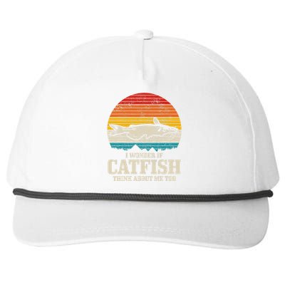 Catfish Fishing Catfishing Funny Saying Fisherman Snapback Five-Panel Rope Hat