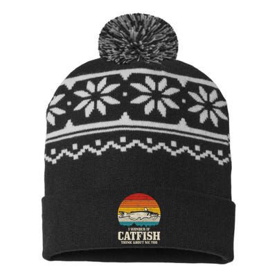 Catfish Fishing Catfishing Funny Saying Fisherman USA-Made Snowflake Beanie