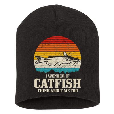 Catfish Fishing Catfishing Funny Saying Fisherman Short Acrylic Beanie