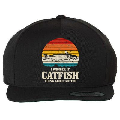 Catfish Fishing Catfishing Funny Saying Fisherman Wool Snapback Cap