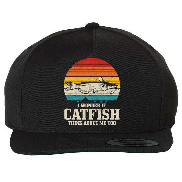 Catfish Fishing Catfishing Funny Saying Fisherman Wool Snapback Cap