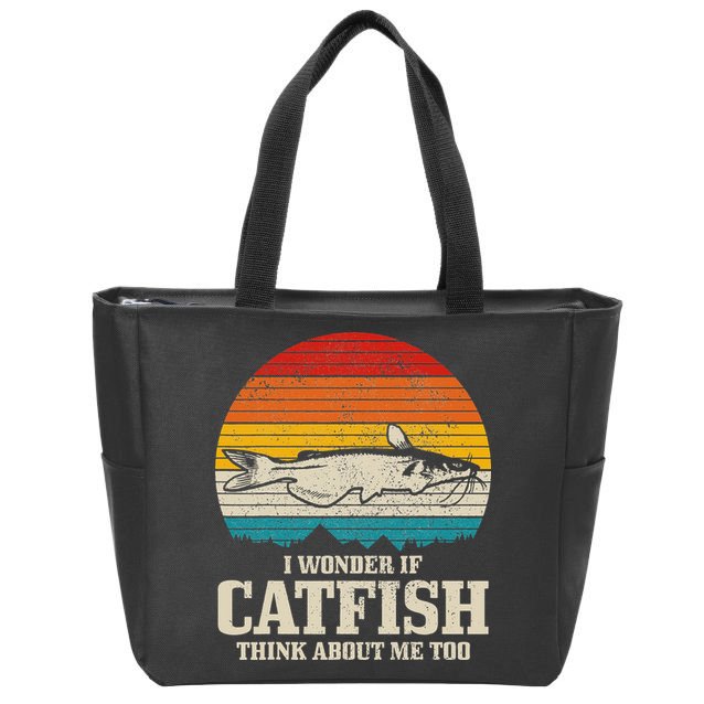 Catfish Fishing Catfishing Funny Saying Fisherman Zip Tote Bag