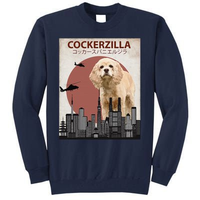 Cockerzilla Funny Cocker Spaniel Dog Lovers Gift Tall Sweatshirt