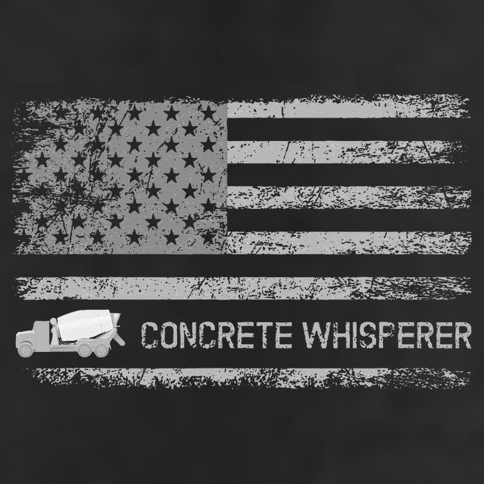 Concrete Finisher Concrete Whisperer American Flag Patriotic 7 Panel Mesh Trucker Snapback Hat