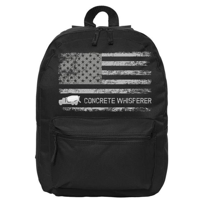 Concrete Finisher Concrete Whisperer American Flag Patriotic 16 in Basic Backpack