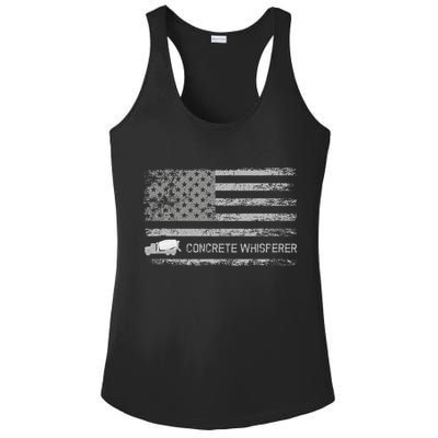 Concrete Finisher Concrete Whisperer American Flag Patriotic Ladies PosiCharge Competitor Racerback Tank