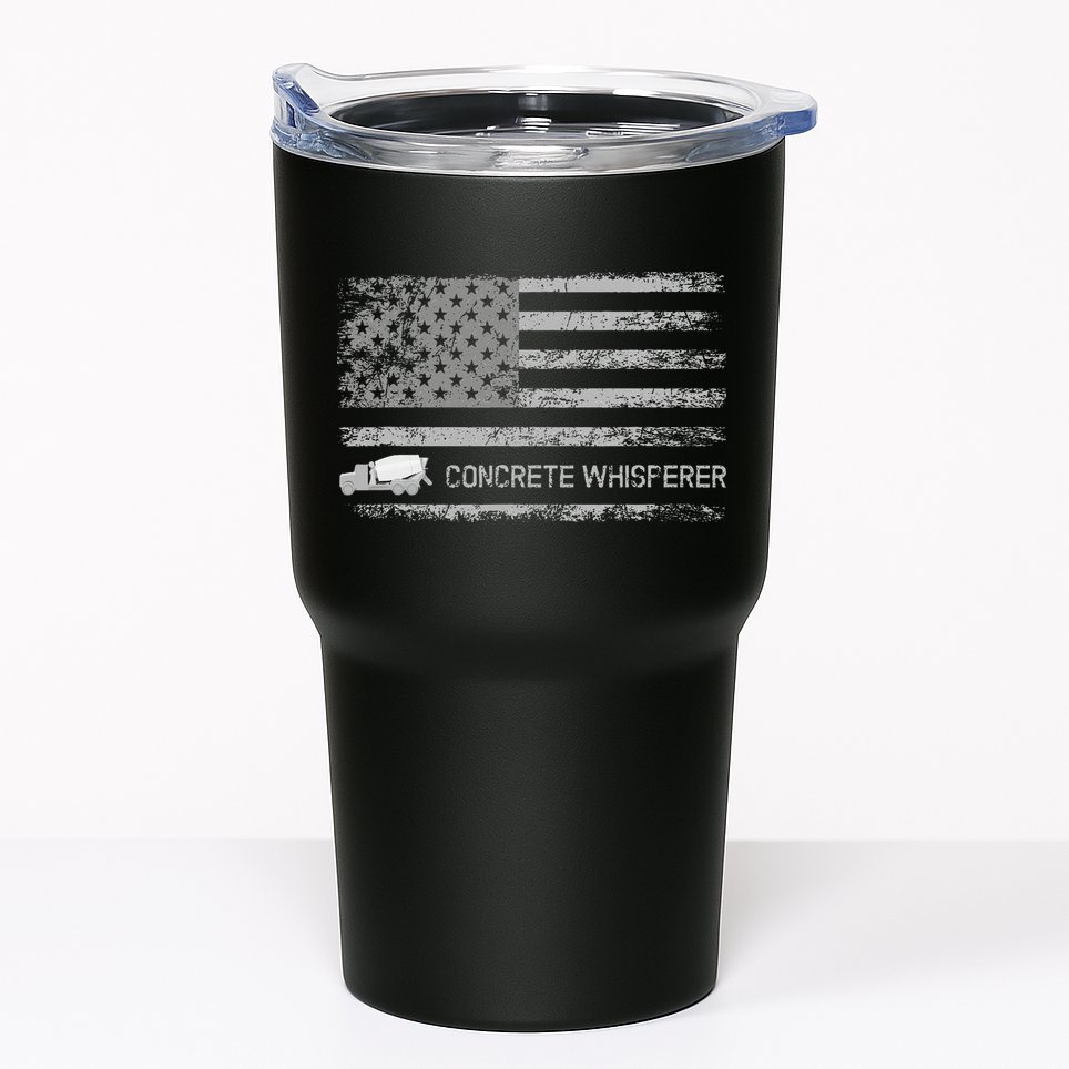 Concrete Finisher Concrete Whisperer American Flag Patriotic Tumbler