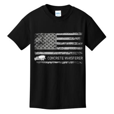 Concrete Finisher Concrete Whisperer American Flag Patriotic Kids T-Shirt