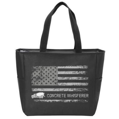 Concrete Finisher Concrete Whisperer American Flag Patriotic Zip Tote Bag