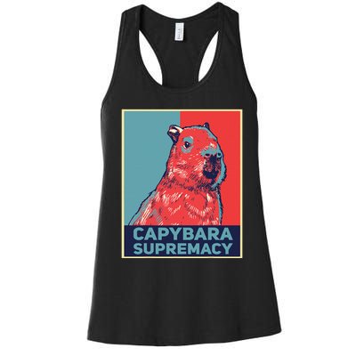 Capybaras Funny Capibara Rodent Capybara Supremacy  Women's Racerback Tank