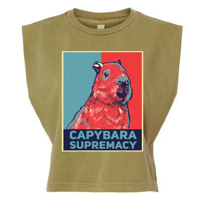 Capybaras Funny Capibara Rodent Capybara Supremacy  Garment-Dyed Women's Muscle Tee