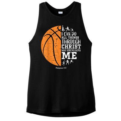 Cute Funny Christian Basketball Gift For Boys Religious Gifts Ladies PosiCharge Tri-Blend Wicking Tank