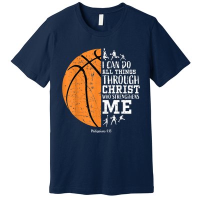 Cute Funny Christian Basketball Gift For Boys Religious Gifts Premium T-Shirt