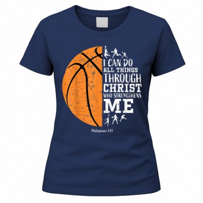 Cute Funny Christian Basketball Gift For Boys Religious Gifts Women's T-Shirt