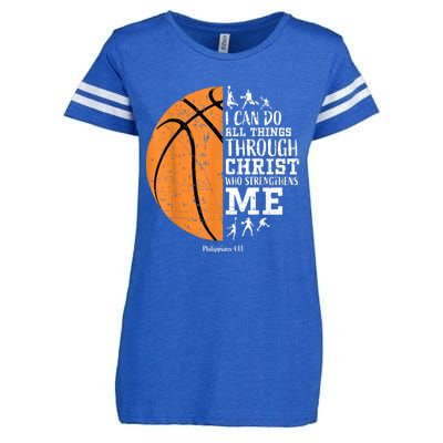 Cute Funny Christian Basketball Gift For Boys Religious Gifts Enza Ladies Jersey Football T-Shirt