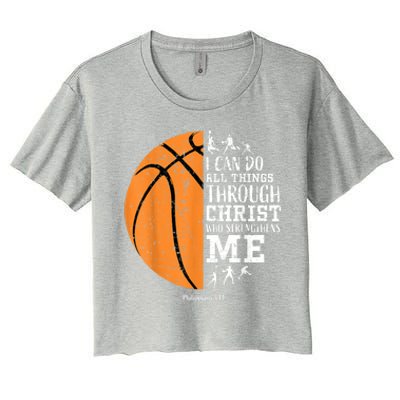 Cute Funny Christian Basketball Gift For Boys Religious Gifts Women's Crop Top Tee