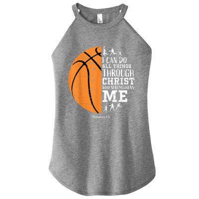 Cute Funny Christian Basketball Gift For Boys Religious Gifts Women's Perfect Tri Rocker Tank