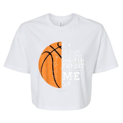 Cute Funny Christian Basketball Gift For Boys Religious Gifts Bella+Canvas Jersey Crop Tee