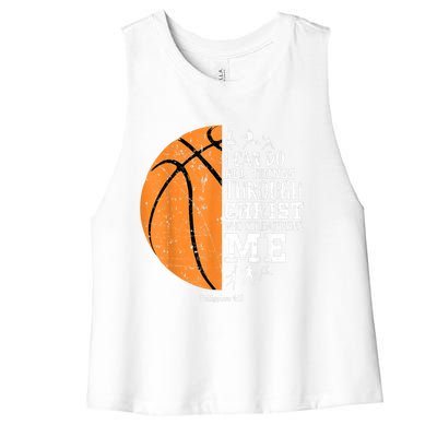 Cute Funny Christian Basketball Gift For Boys Religious Gifts Women's Racerback Cropped Tank