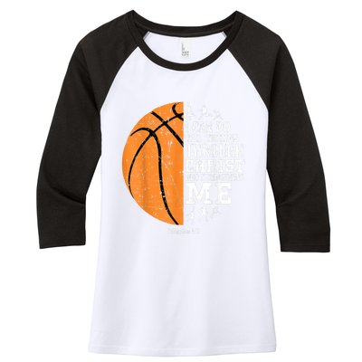 Cute Funny Christian Basketball Gift For Boys Religious Gifts Women's Tri-Blend 3/4-Sleeve Raglan Shirt