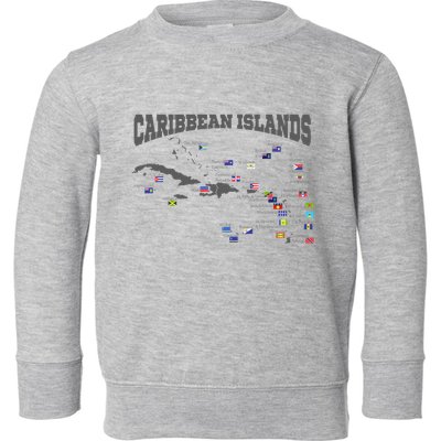 Caribbean Flags Caribbean Map Caribbean Islands Vacation Toddler Sweatshirt