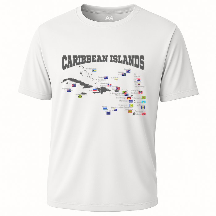 Caribbean Flags Caribbean Map Caribbean Islands Vacation Cooling Performance Crew T-Shirt