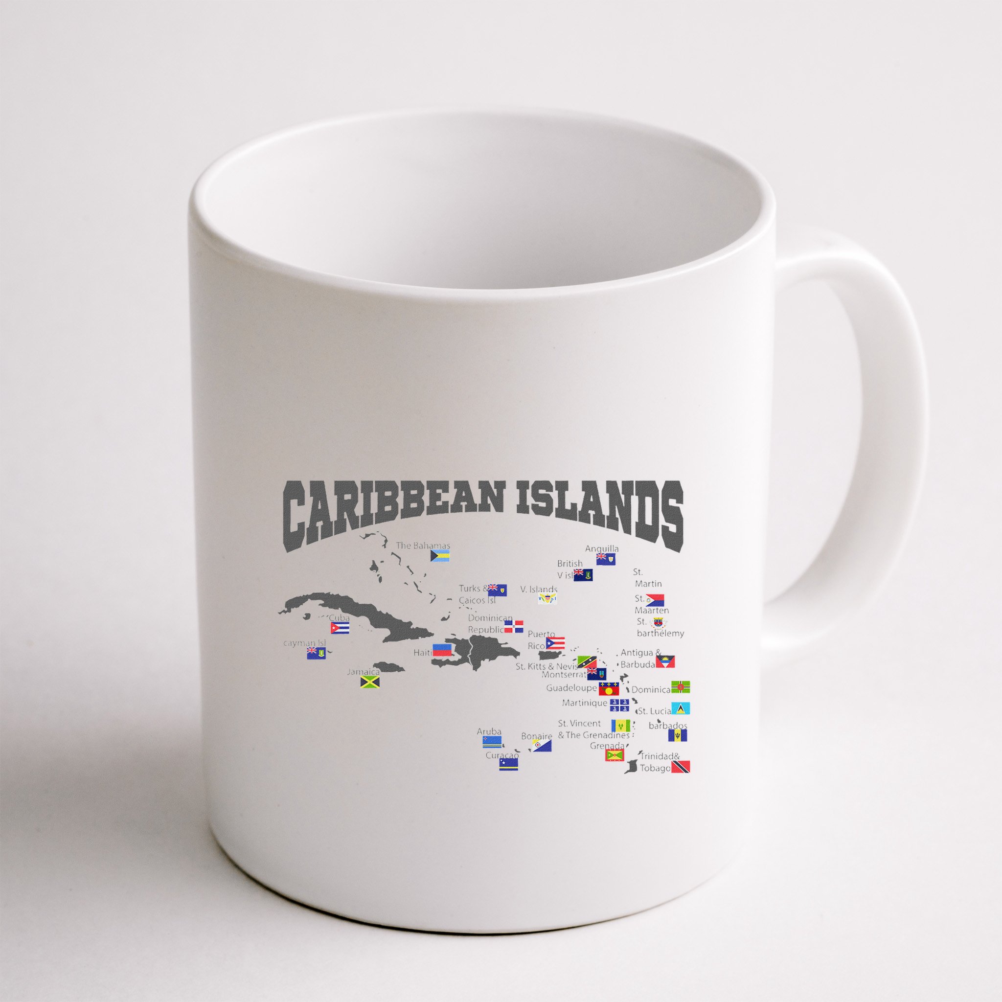 Caribbean Flags Caribbean Map Caribbean Islands Vacation Mug