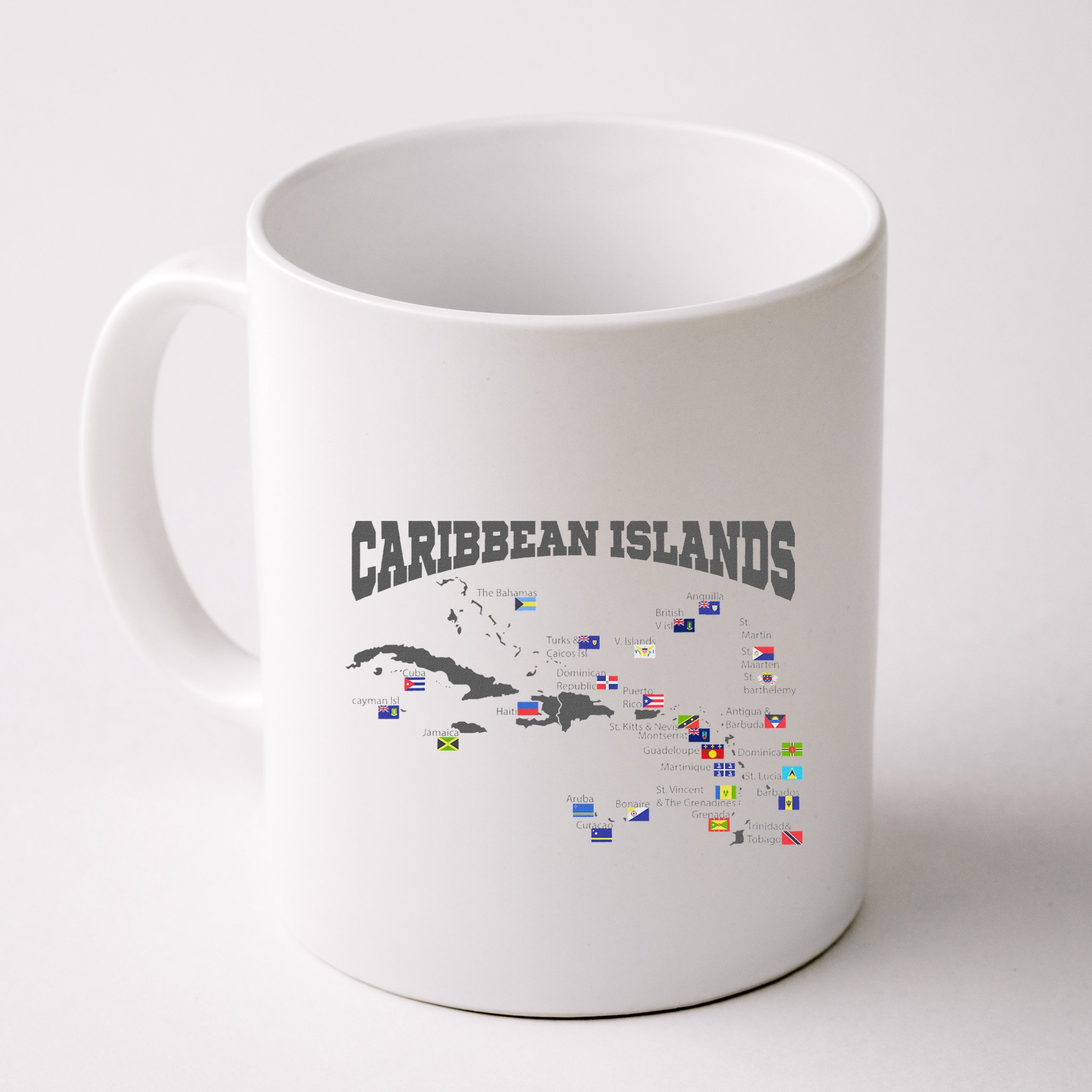 Caribbean Flags Caribbean Map Caribbean Islands Vacation Mug