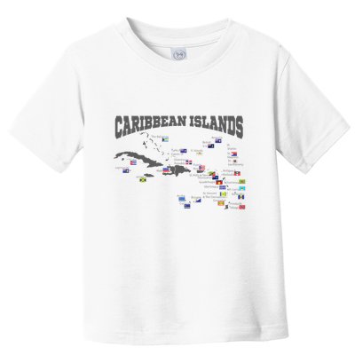 Caribbean Flags Caribbean Map Caribbean Islands Vacation Toddler T-Shirt