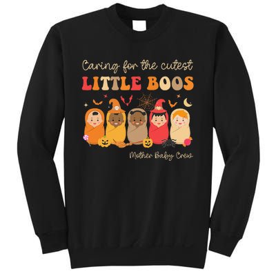 Caring For Cutest Boos Mother Baby Crew Halloween Nicu Nurse Sweatshirt