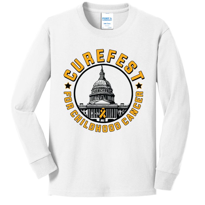 Curefest For Childhood Cancer 2024 Design 3 For Light Kids Long Sleeve Shirt